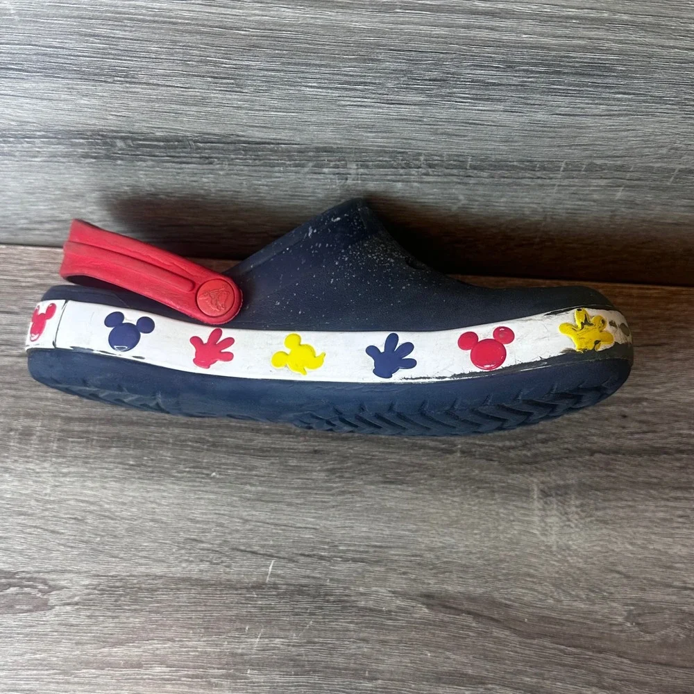 Crocs Mickey Mouse Clogs Kids Size J3 Disney Slip On Sandals Water Summer FLAW